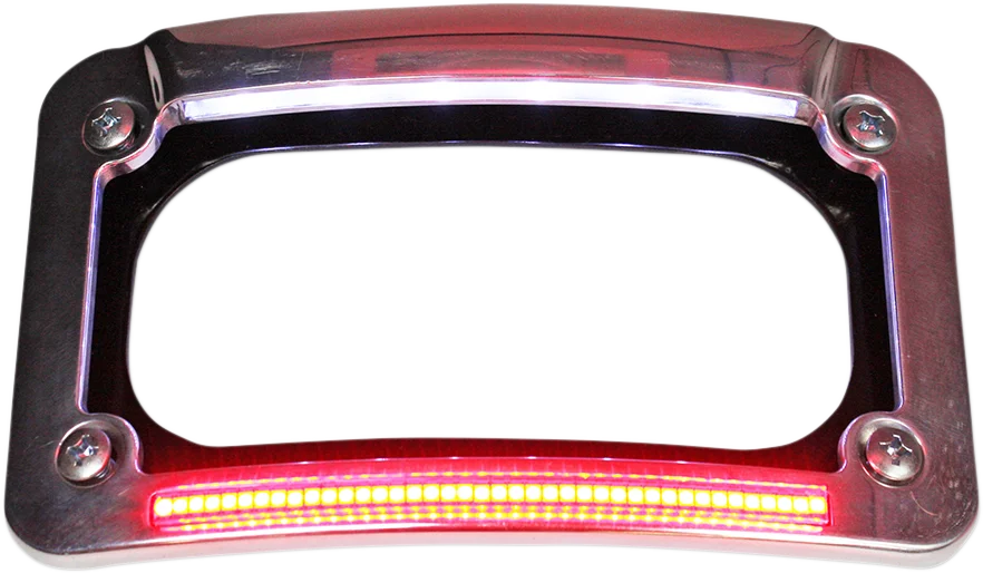 Custom Dynamics Dual-LED License Place Frame - Indian - Chrome CD-LP-IND-C - Main Product View