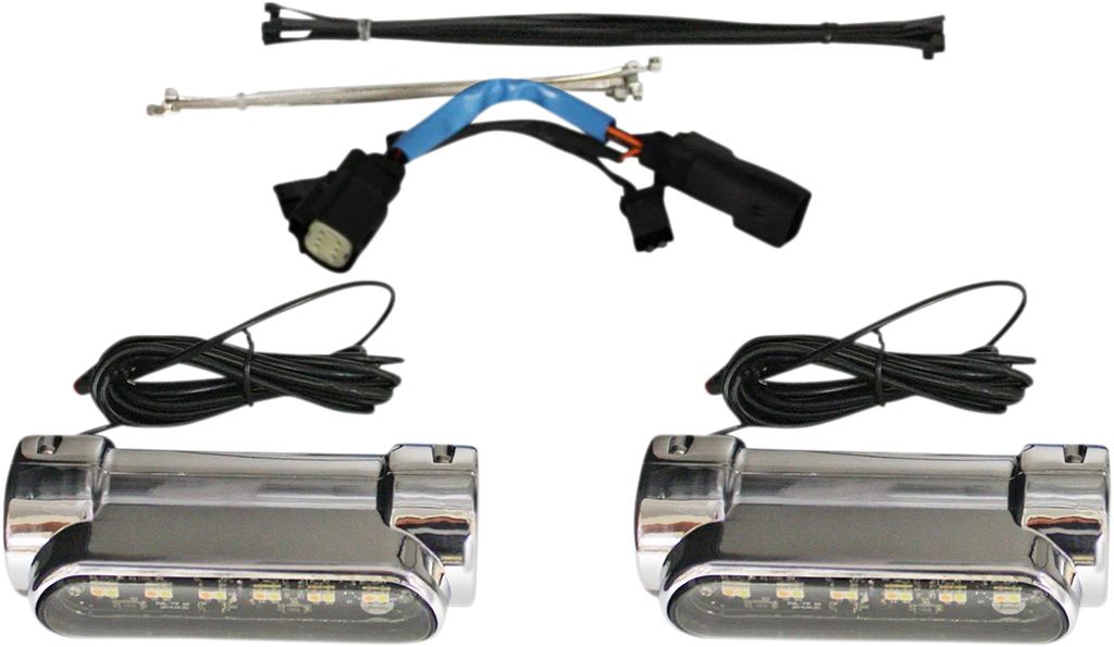 Custom Dynamics Engine Guard Light - '10-'13 FLHX - Chrome CD-CB-AW-SS6-C - Side View