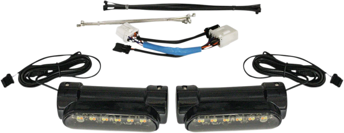 Custom Dynamics Engine Guard Light - '97-'13 FLH - Black CD-CB-AW-HD-B - Side View