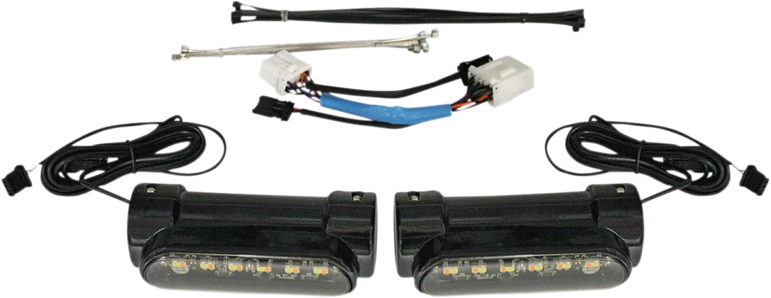 Custom Dynamics Engine Guard Light - '97-'13 FLH - Black CD-CB-AW-HD-B - Side View