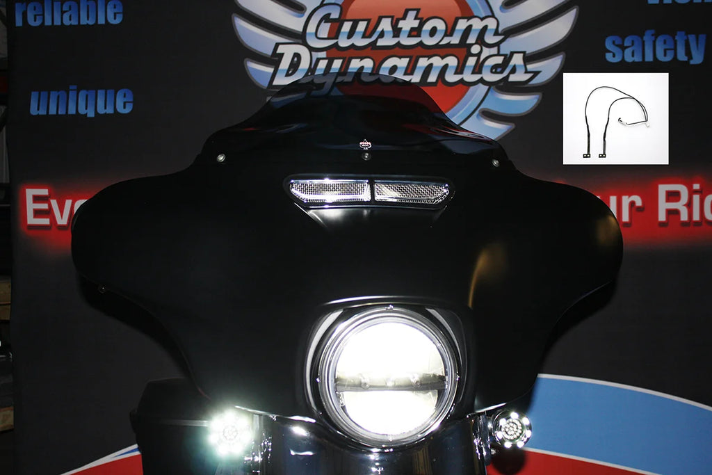 Custom Dynamics Fairing Vent Trim LED Light HD-VENT-LED-WHT - Side View