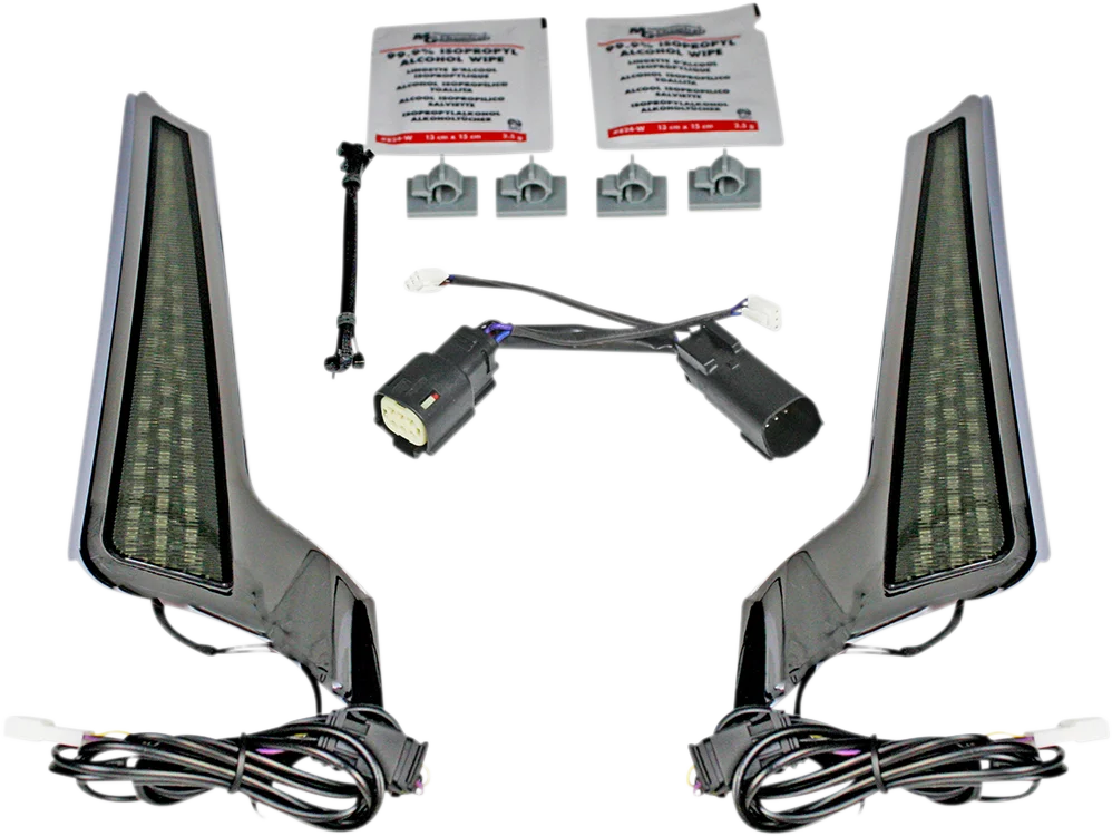 Custom Dynamics Fascia LED Light Panels - Chrome/Red CD-FASCIA-SS6RC - Side View