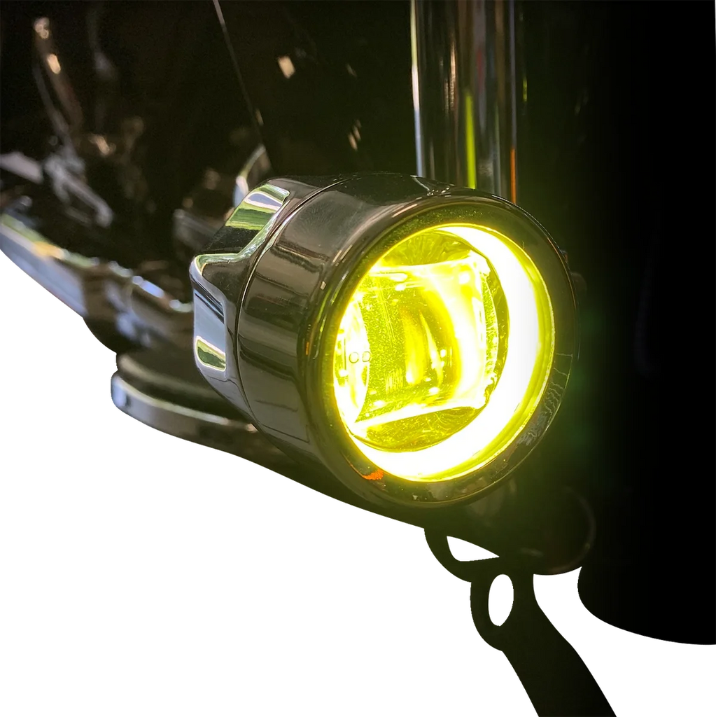 Custom Dynamics Fog Light - Black - Yellow Lens PB-FOG-BCM-YB - Side View