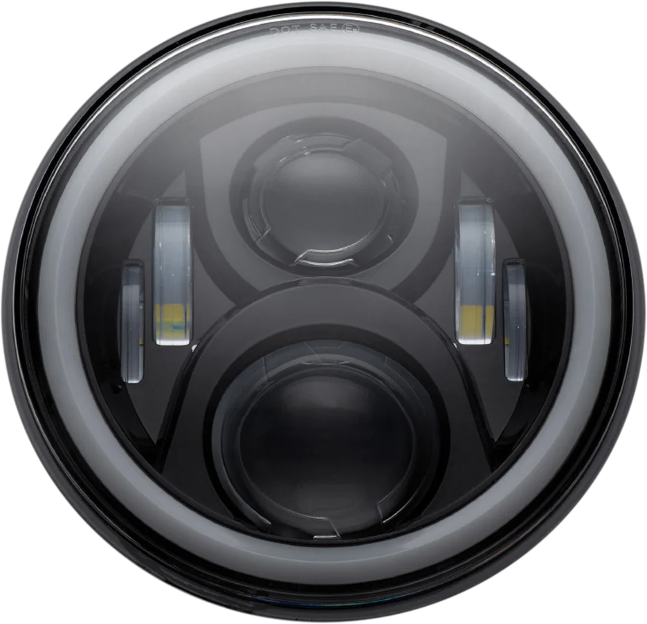 Custom Dynamics Headlamp - 7" - LED - Chrome CD-7-13-C - Detail View