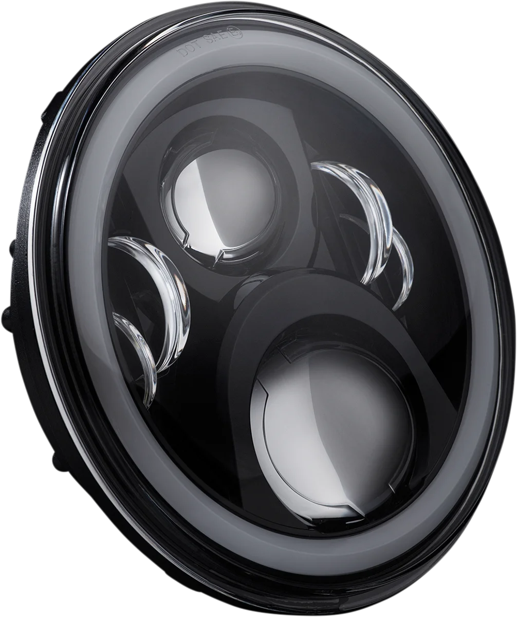 Custom Dynamics Headlamp - 7" - LED - Chrome CD-7-14-C - Side View
