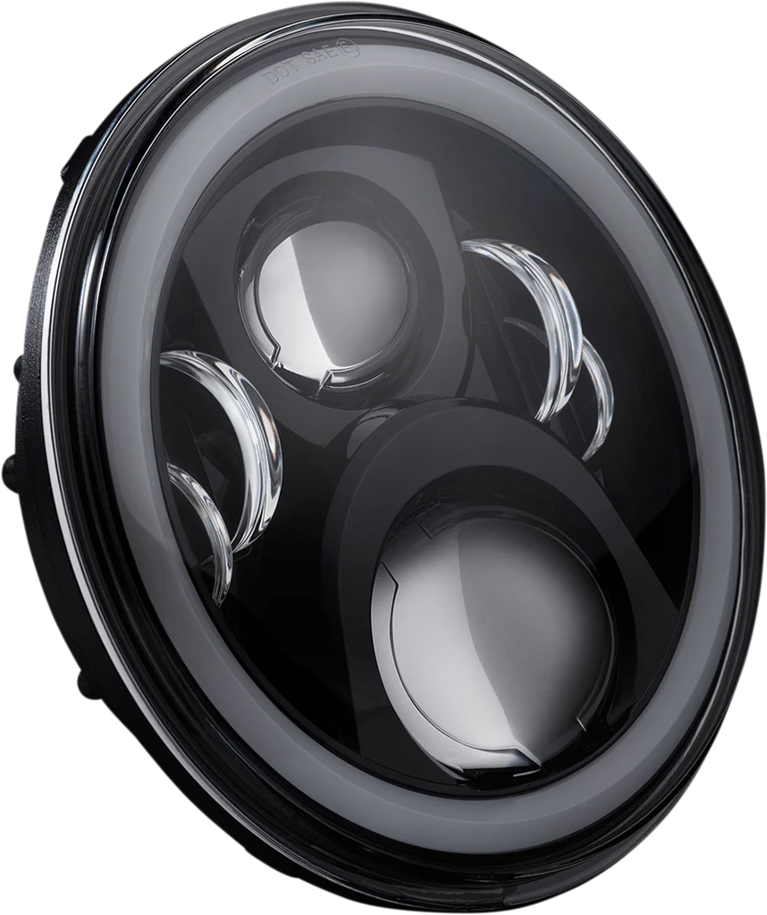 Custom Dynamics Headlamp - 7" - LED - Chrome CD-7-14-C - Side View