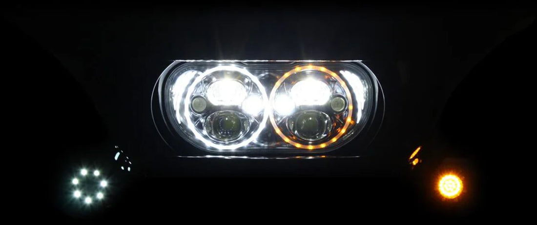 Custom Dynamics Headlight - Black - FLTR CDTB-RG-15-B - Side View