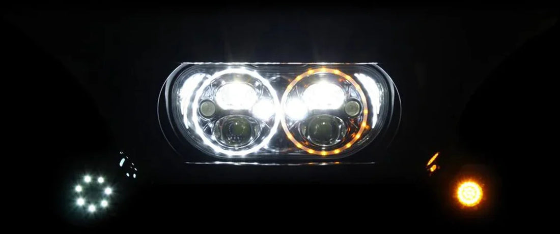 Custom Dynamics Headlight - Chrome - FLTR CDTB-RG-15-C - Back View
