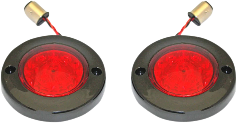 Custom Dynamics LED Flat Turn Signals - 1156 - Black - Red Lens PB-FB-R-1156BR - Main Product View