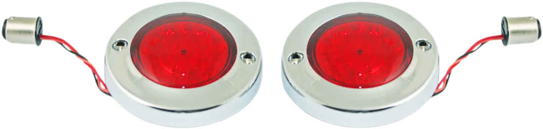 Custom Dynamics LED Flat Turn Signals - 1156 - Black - Red Lens PB-FB-R-1156BR - Side View
