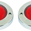 Load image into Gallery viewer, Custom Dynamics LED Flat Turn Signals - 1156 - Chrome - Red Lens PB-FB-R-1156CR - Main Product View