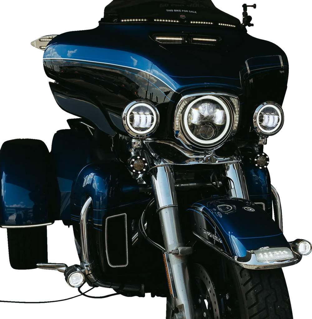 Custom Dynamics LED Fog Light - Trike - Chrome PB-FOG-TKE-C - Side View