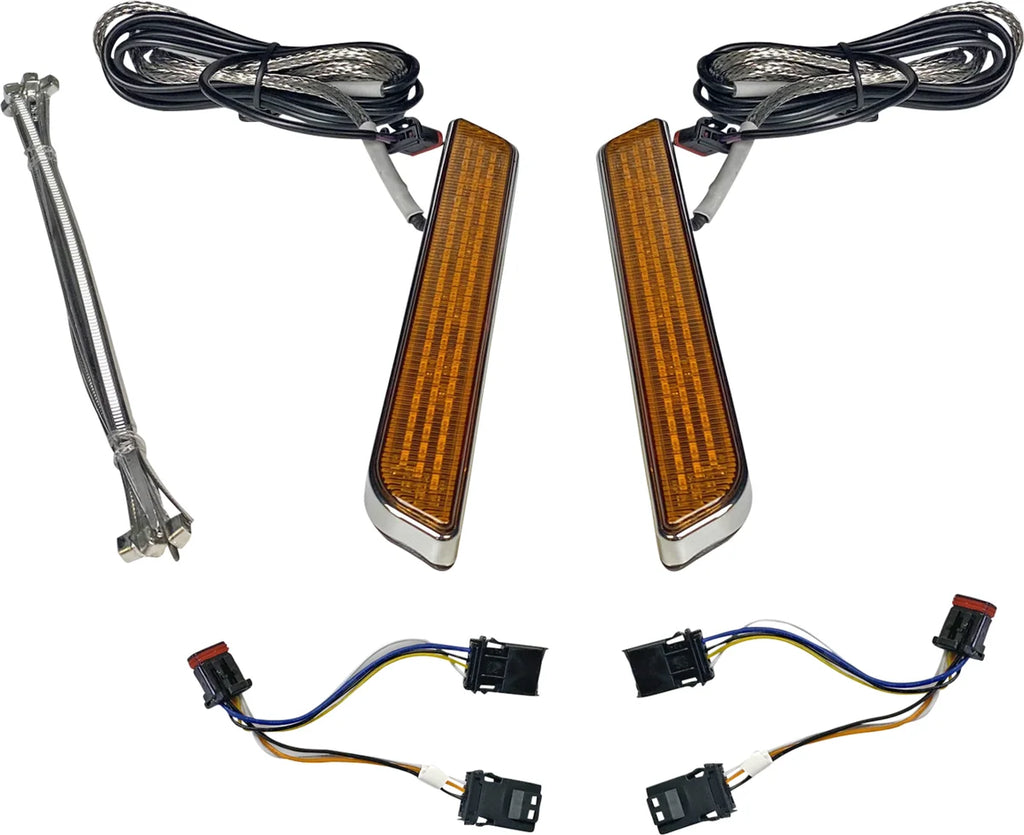 Custom Dynamics LED Fork Light - Amber - Chrome CD-FORK-BCM-AC - Main Product View