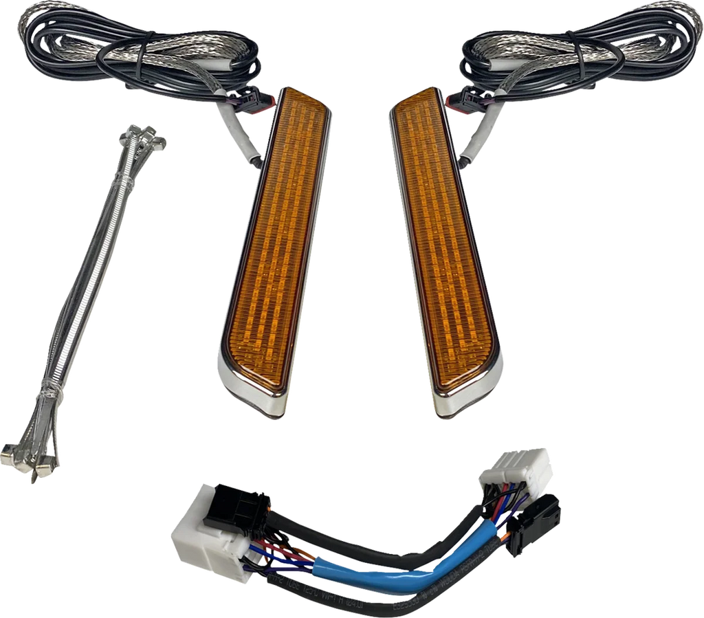 Custom Dynamics LED Fork Light - Amber - Chrome CD-FORK-HD-AC - Main Product View