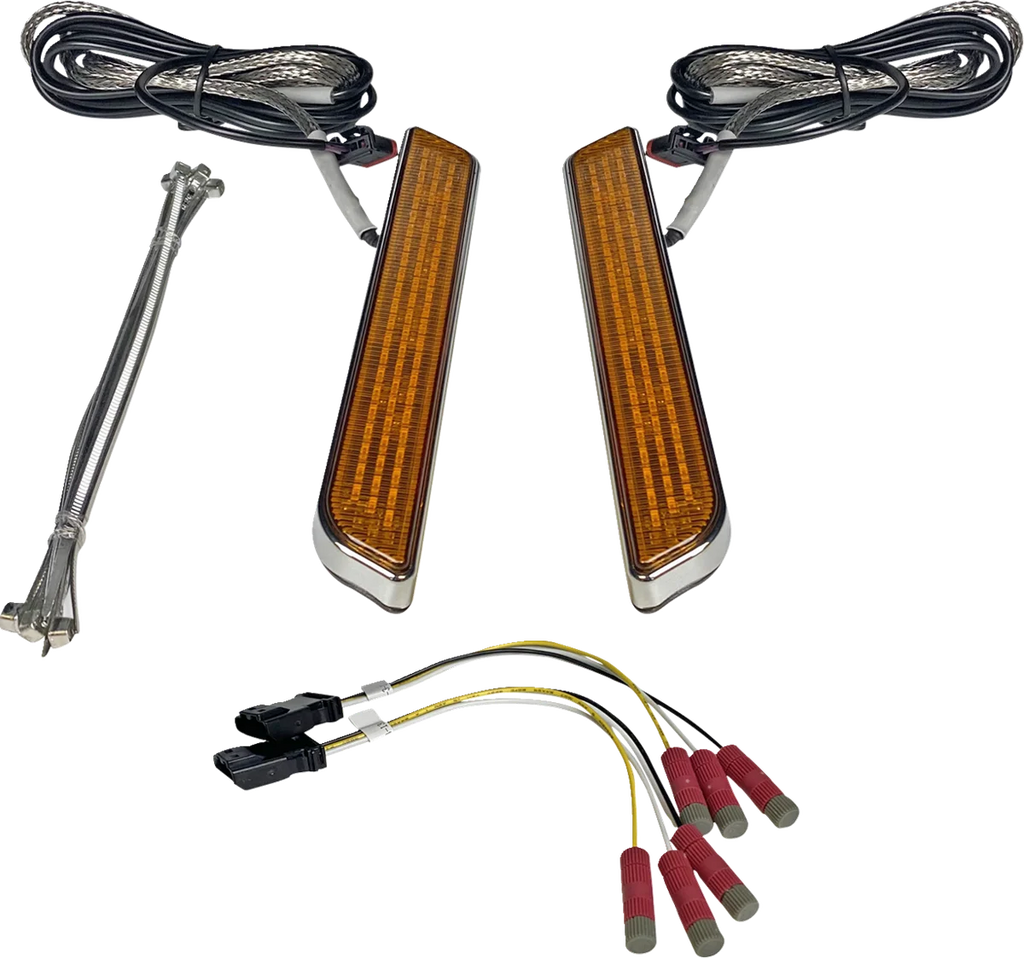 Custom Dynamics LED Fork Light - Amber - Chrome CD-FORK-UNV-AC - Main Product View