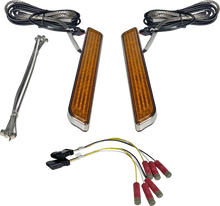 Load image into Gallery viewer, Custom Dynamics LED Fork Light - Amber - Chrome CD-FORK-UNV-AC - Main Product View