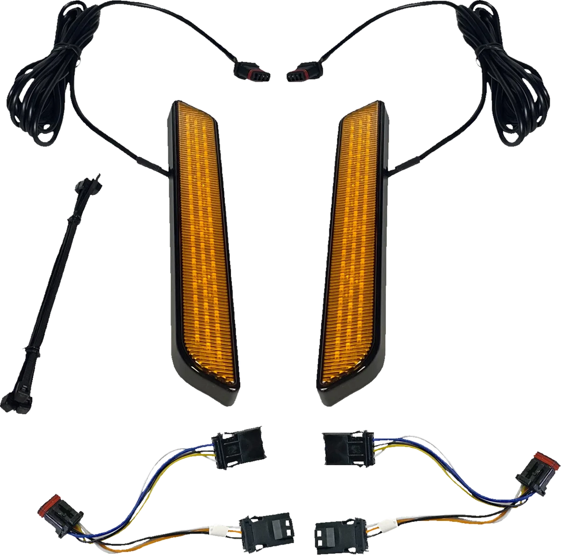 Custom Dynamics LED Fork Light - Smoke - Chrome CD-FORK-HD-SC - Side View