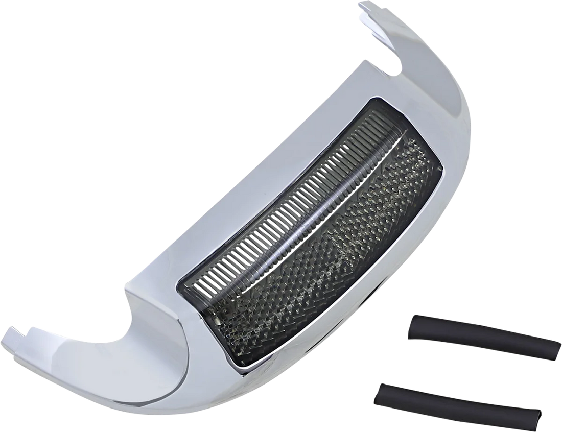 Custom Dynamics LED Front Fender Tip - Amber LED/Smoke Lens - Chrome GEN-FT-AS - Side View
