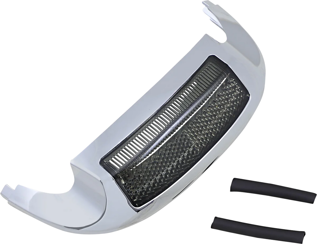 Custom Dynamics LED Front Fender Tip - Amber LED/Smoke Lens - Chrome GEN-FT-AS - Side View