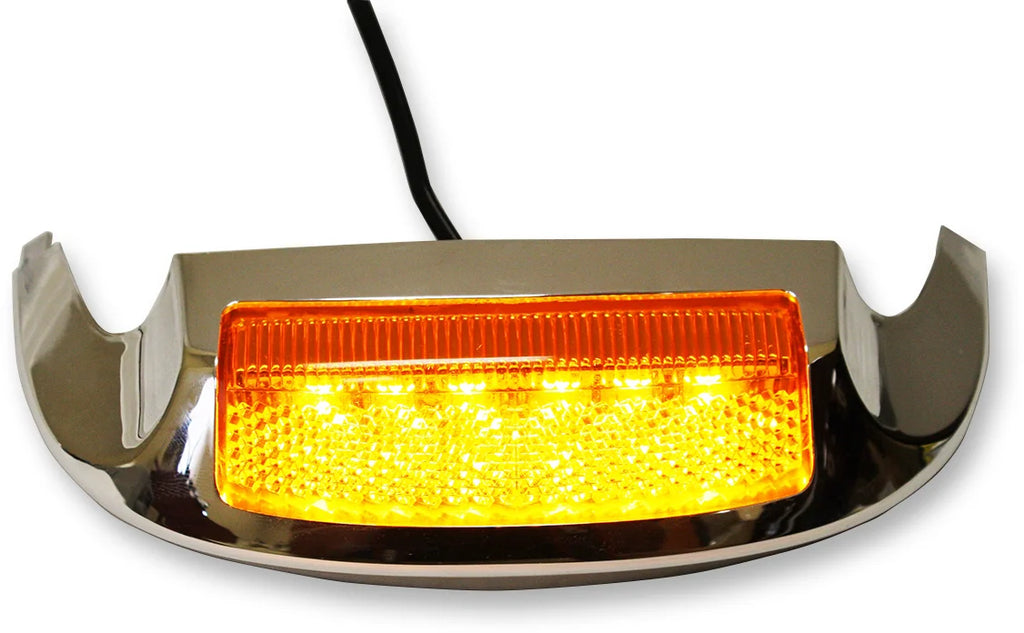 Custom Dynamics LED Front Fender Tip - Amber LED/Smoke Lens - Chrome GEN-FT-AS - Detail View