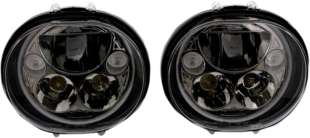 Custom Dynamics LED Headlight - 5-3/4" - Black - Pair CDTB-575OV-B - Main Product View
