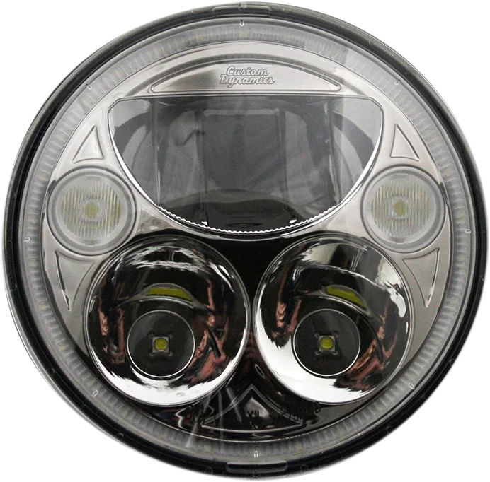 Custom Dynamics LED Headlight - 5-3/4" - Black - Pair CDTB-575OV-B - Side View