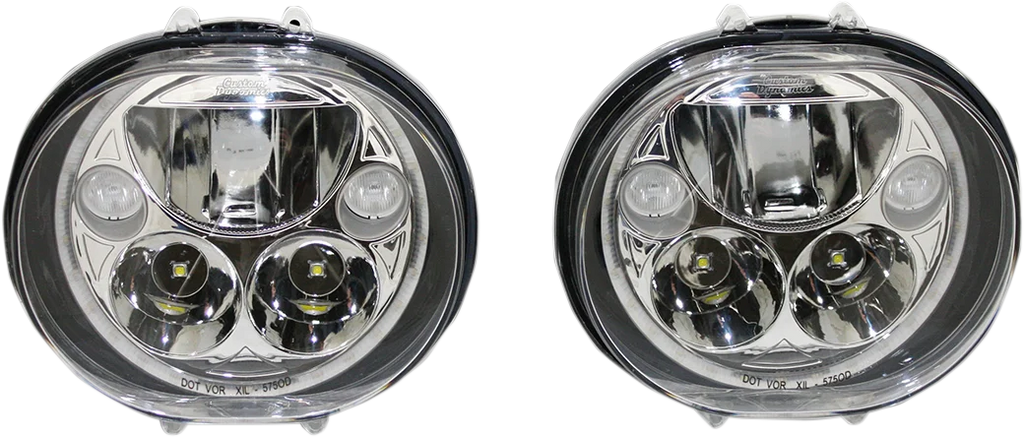 Custom Dynamics LED Headlight - 5-3/4" - Chrome - Pair CDTB-575OV-C - Main Product View