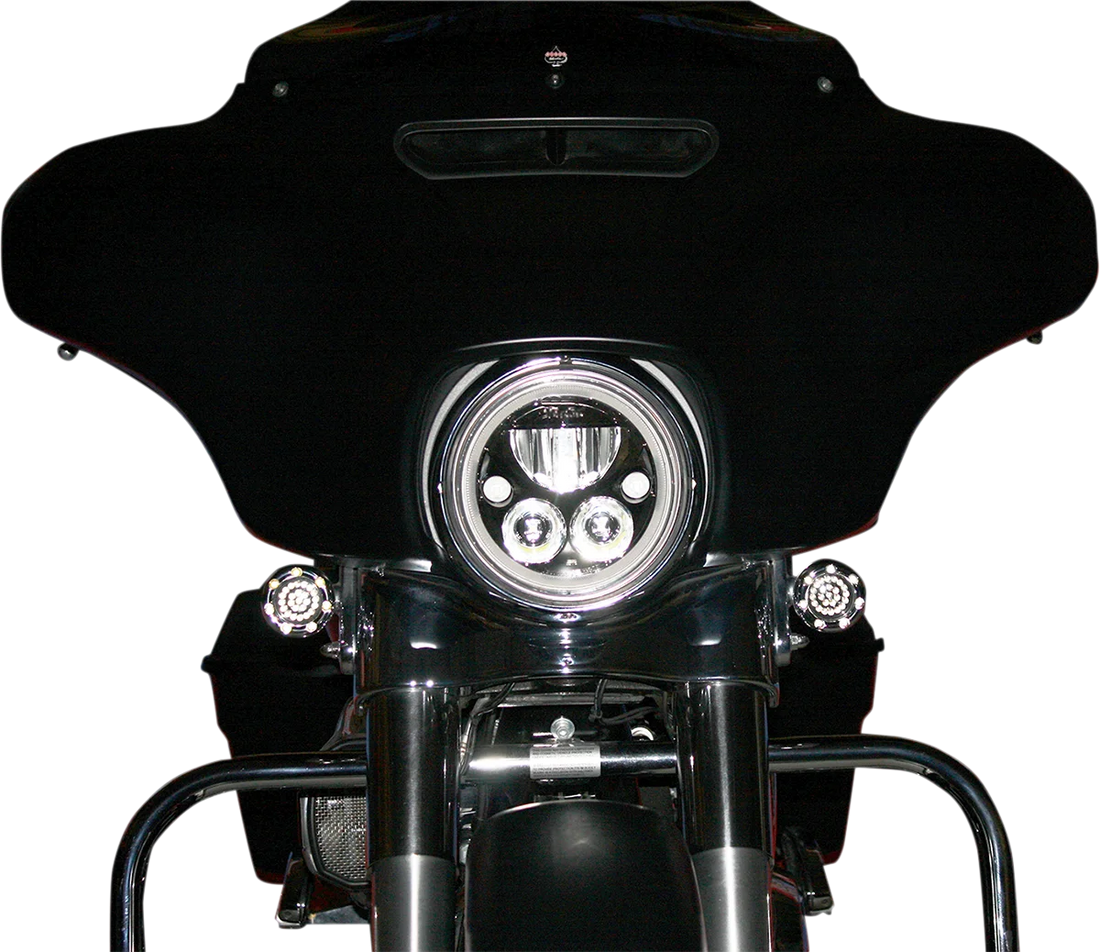 Custom Dynamics LED Headlight - 7" - Black - Each CDTB-7-B - Side View