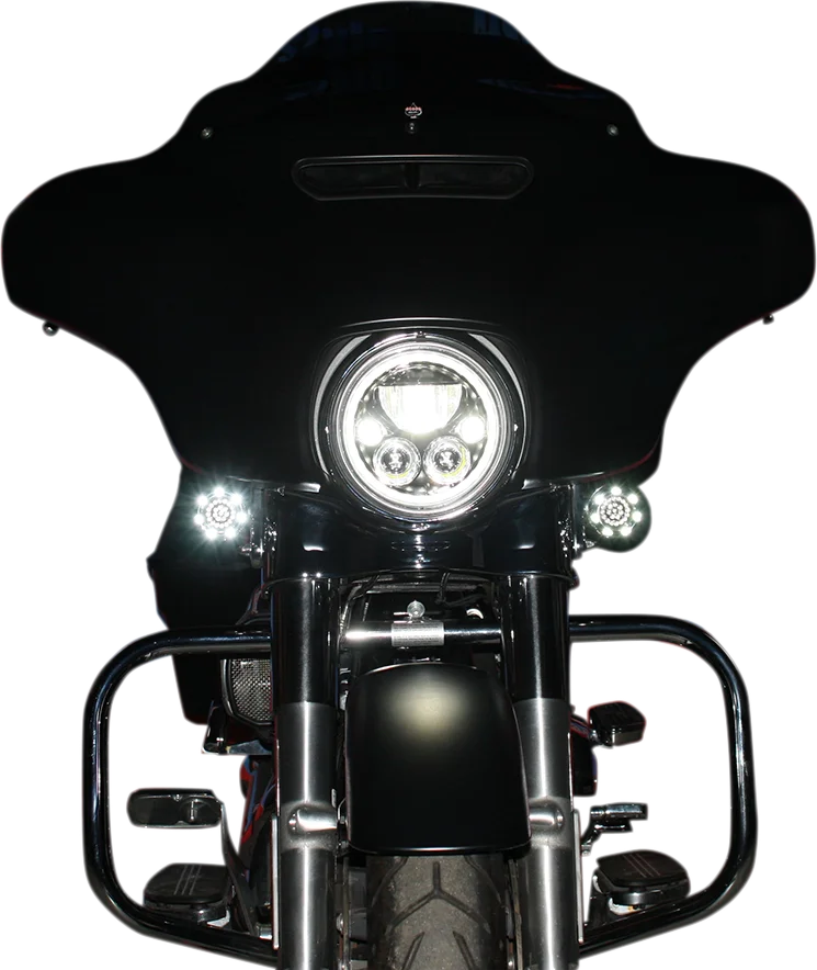 Custom Dynamics LED Headlight - 7" - Chrome - Each CDTB-7-C - Side View