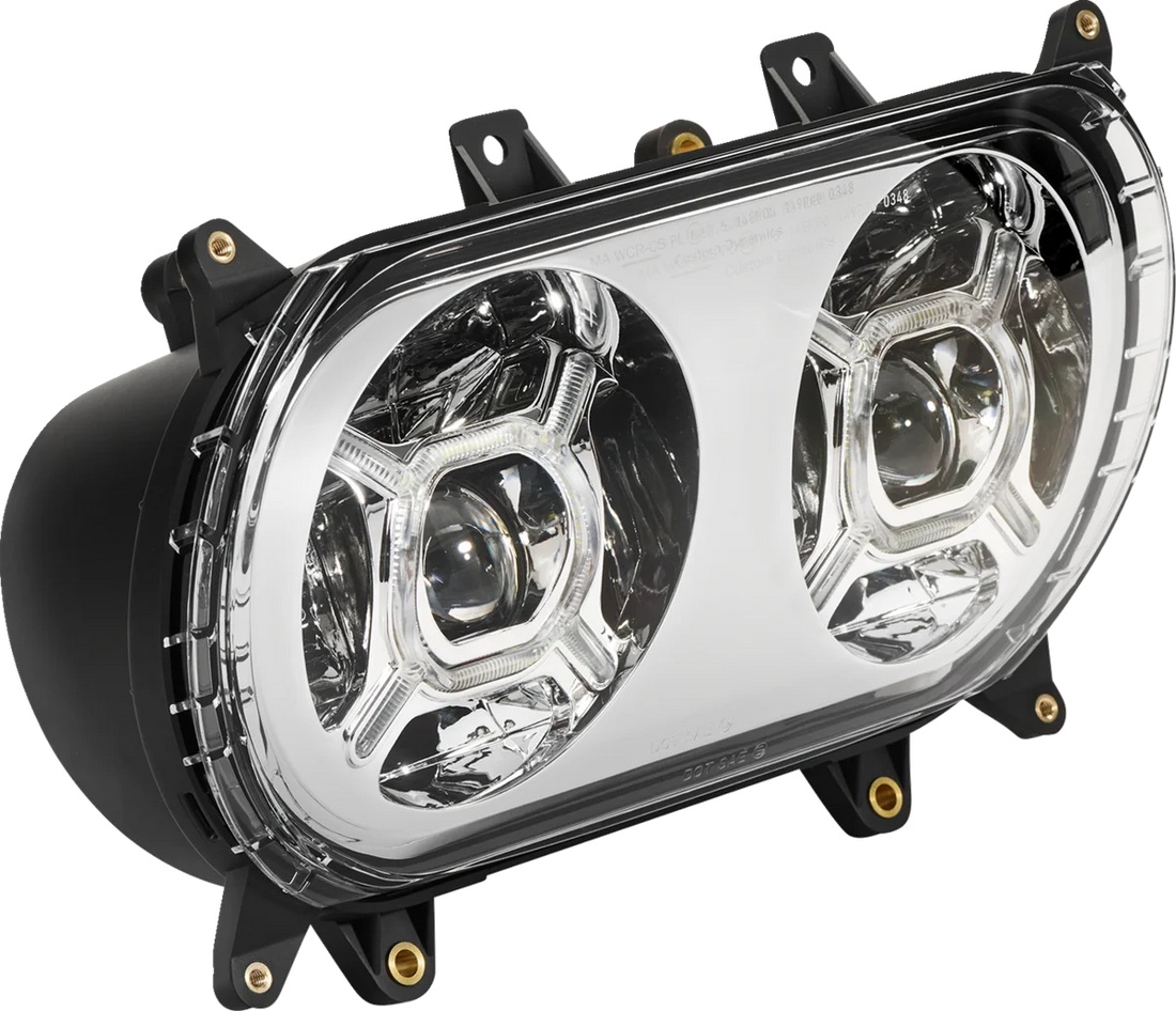 Custom Dynamics LED Headlight - Chrome - Road Glide CD-RG-H-C - Side View