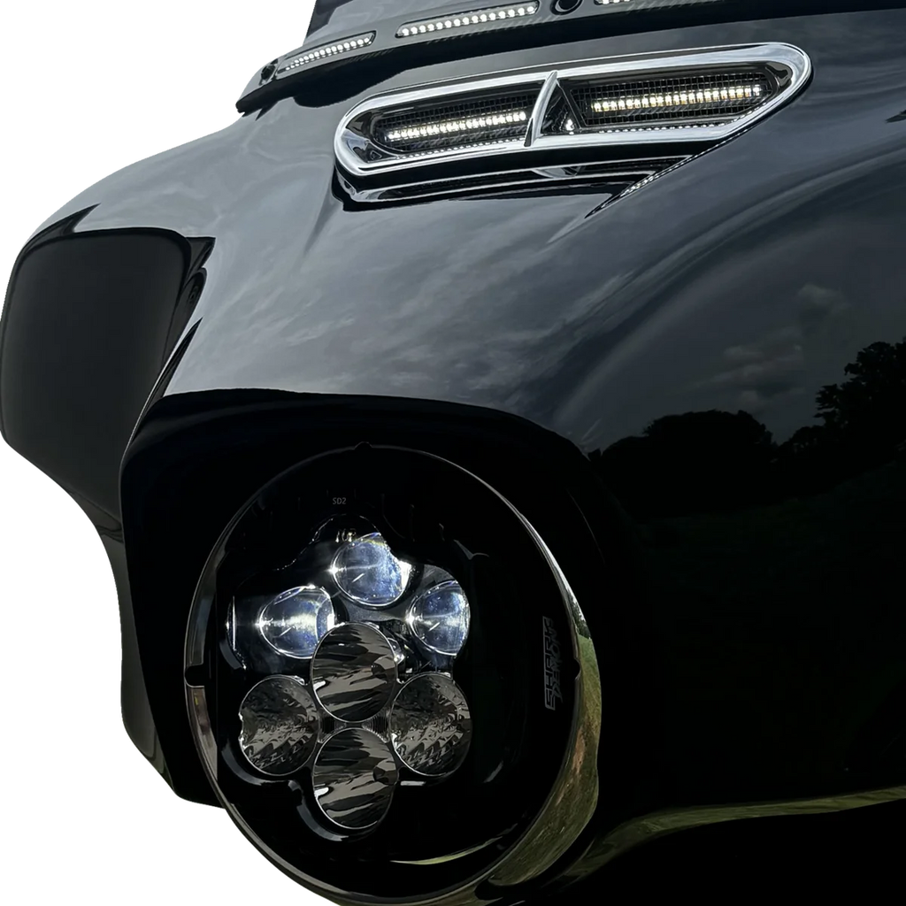 Custom Dynamics LED Headlight - Shark Demon® - Harley-Davidson® SD2-BW-W - Main Product View