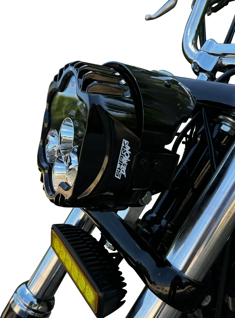 Custom Dynamics LED Headlight - Shark Demon® - Pedestal Mount SD2-PM-W - Installation View
