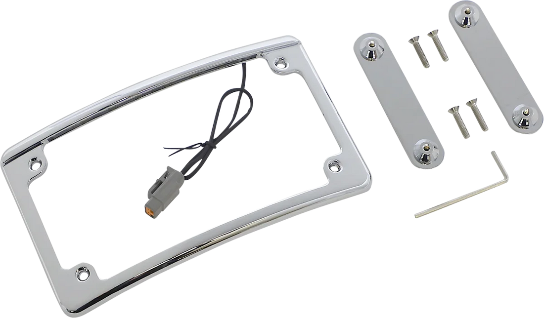 Custom Dynamics LED License Plate Frame - CVO - Chrome LPF-RAD-CVO-C - Side View