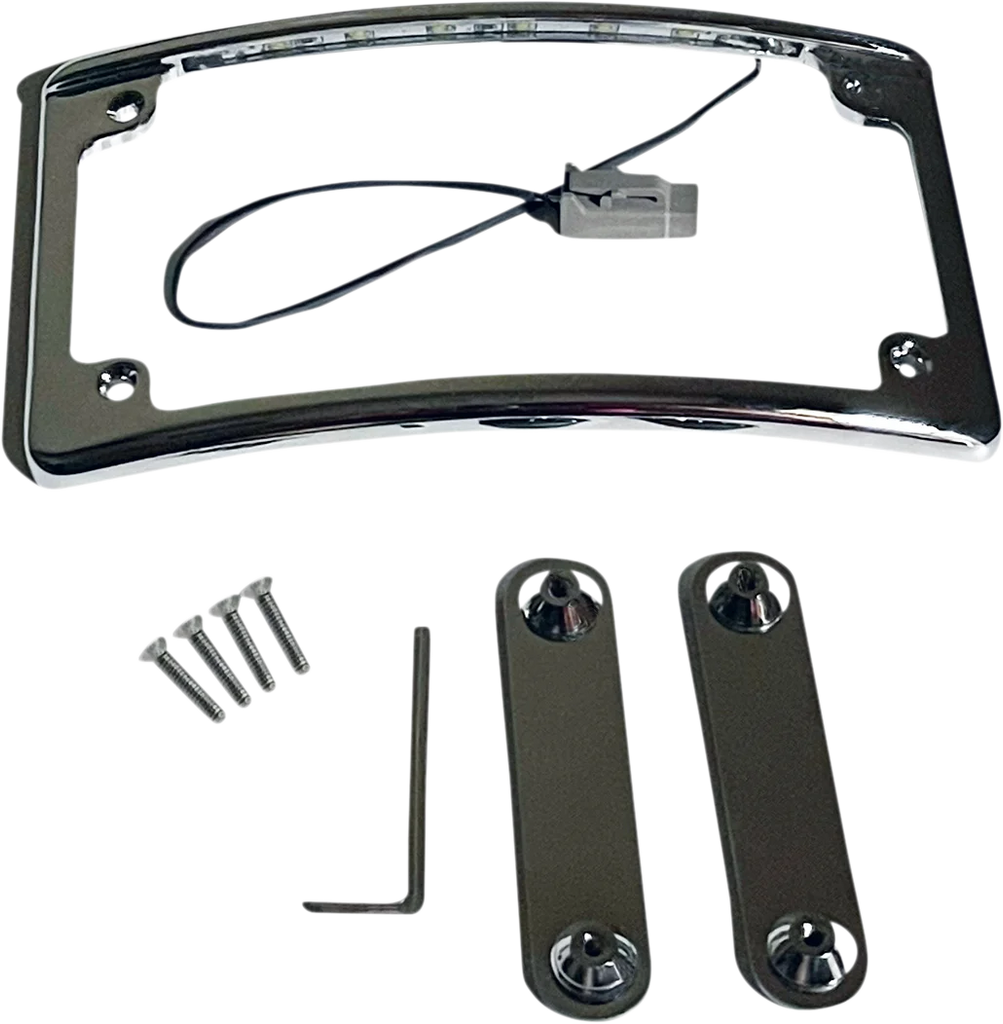 Custom Dynamics LED License Plate Frame - CVO - Chrome LPF-RAD-CVO-C - Detail View