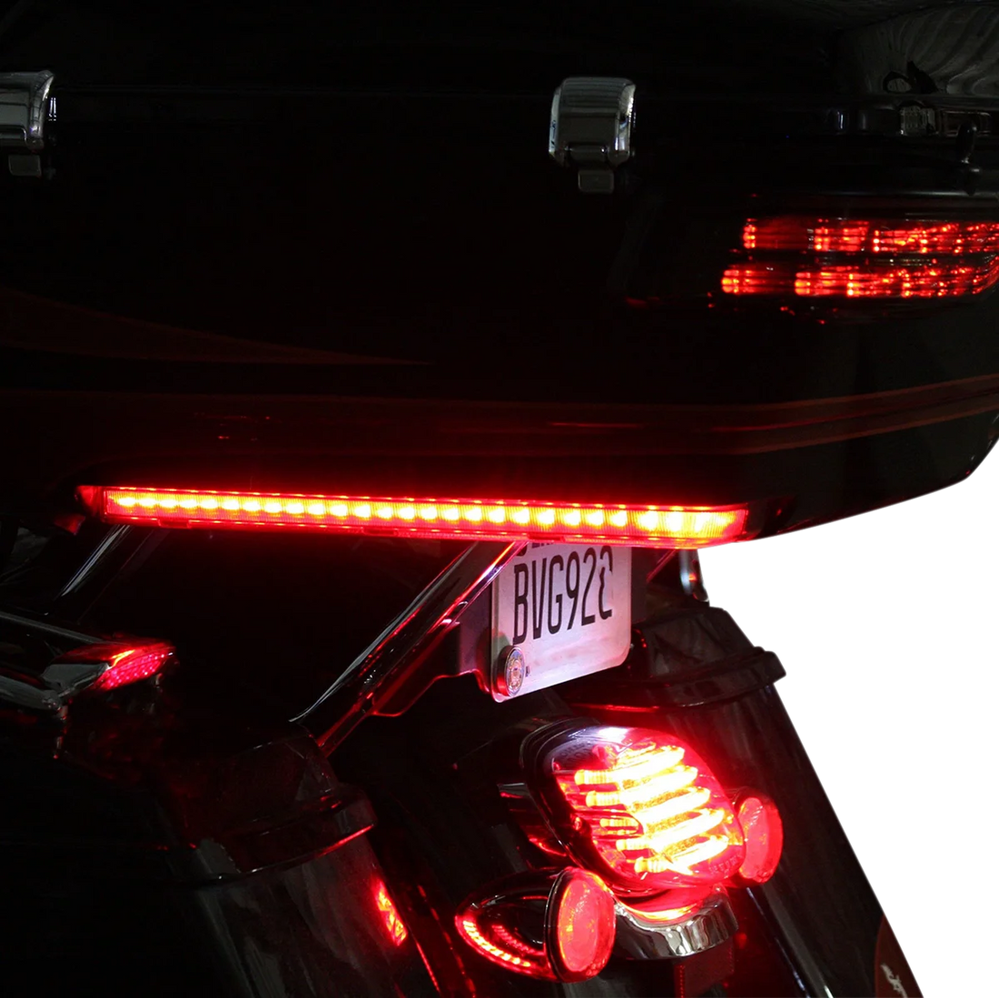 Custom Dynamics LED Run/Brake/Turn Tour-Pak® Arms - Red Lens - 14+ PB-TP-ARM-14R - Side View