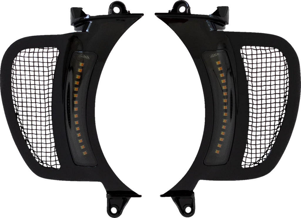 Custom Dynamics LED Vent Insert - Amber/White - Black w/ Black Mesh CD-RG-V-AW2-BB - Main Product View