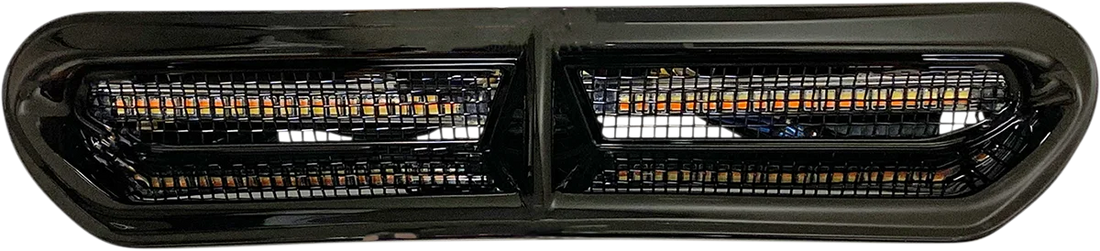 Custom Dynamics LED Vent Insert - Amber/White - Black w/ Black Mesh CD-VENT-AW2-BB - Side View