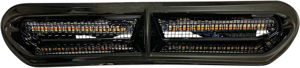 Custom Dynamics LED Vent Insert - Amber/White - Black w/ Black Mesh CD-VENT-AW2-BB - Side View