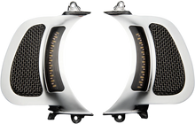 Load image into Gallery viewer, Custom Dynamics LED Vent Insert - Amber/White - Chrome w/ Stainless Mesh CD-RG-V-AW2-C - Main Product View