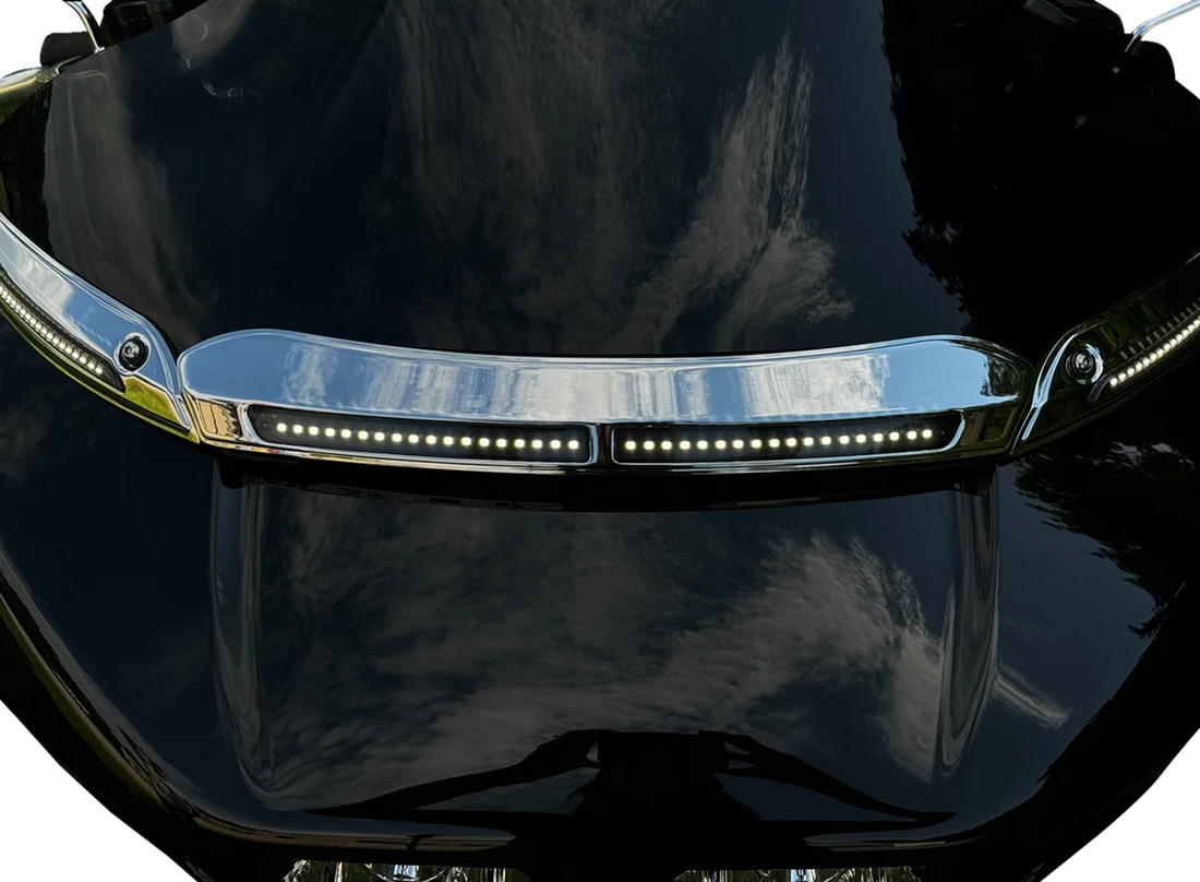 Custom Dynamics LED Windshield Trim - Chrome CD-RG-CV-W-C - Side View
