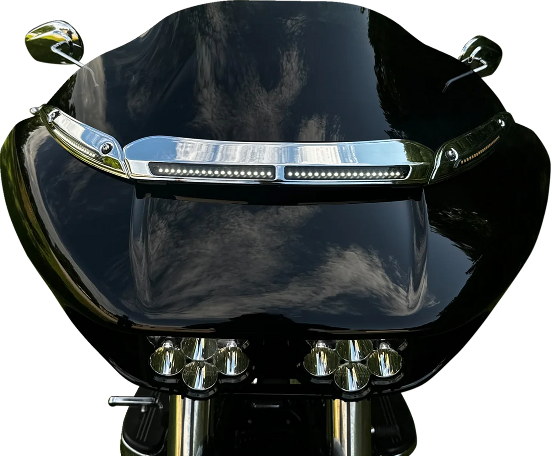 Custom Dynamics LED Windshield Trim - Chrome CD-RG-CV-W-C - Back View