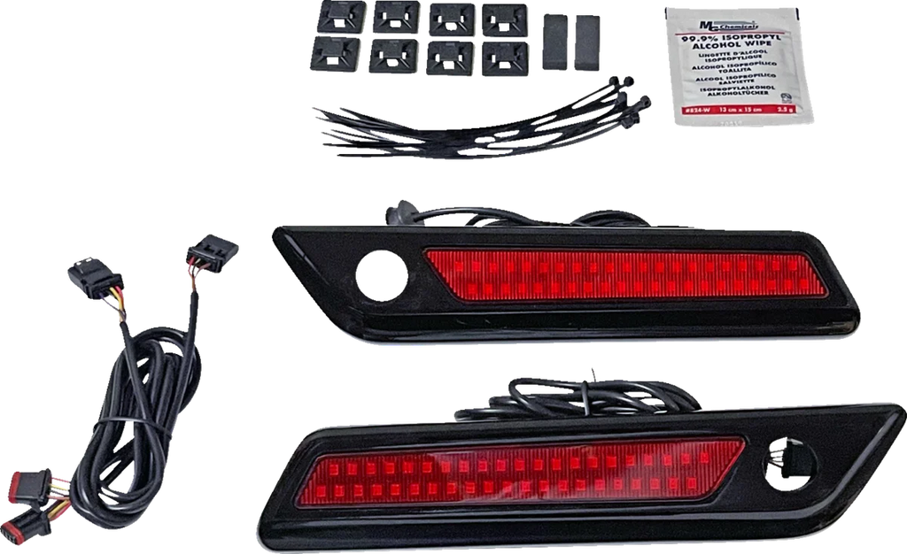Custom Dynamics Latch Light - Saddlebag - Dual Color - Red - Black CD-SBL-DC-RB - Side View