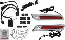 Load image into Gallery viewer, Custom Dynamics Latch Light - Saddlebag - Dual Color - Red - Chrome CD-SBL-DC-RC - Main Product View