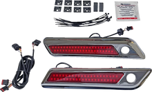 Load image into Gallery viewer, Custom Dynamics Latch Light - Saddlebag - Dual Color - Red - Chrome CD-SBL-DC-RC - Side View