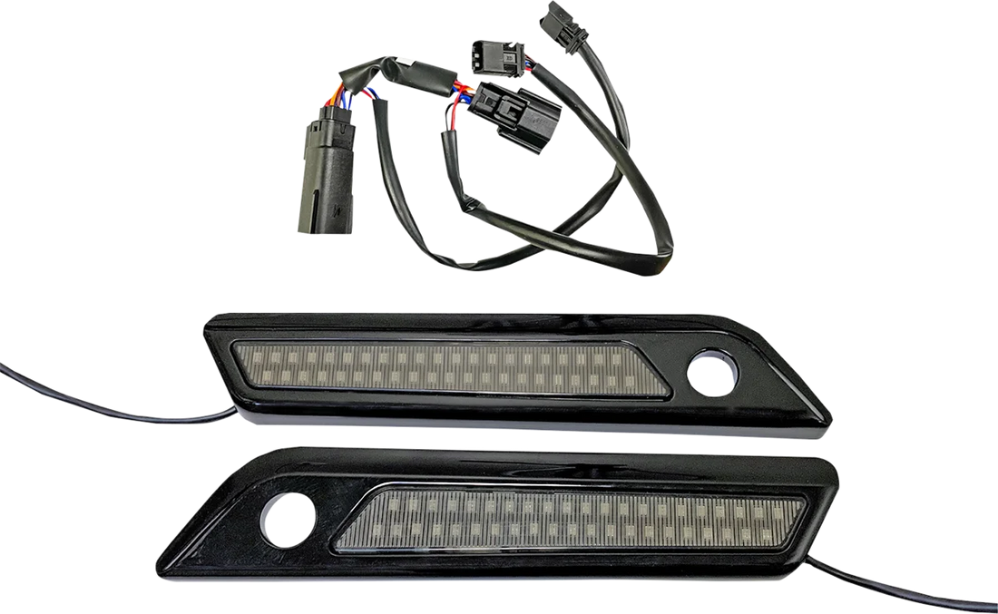Custom Dynamics Latch Light - Saddlebag - Dual Color - Red - Chrome CD-SBL-DC-RC - Detail View
