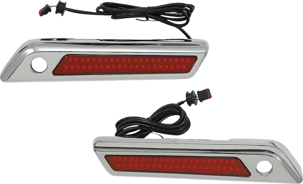 Custom Dynamics Latch Light - Saddlebag - Dual Color - Red - Chrome CD-SBL-DC4-RC - Main Product View