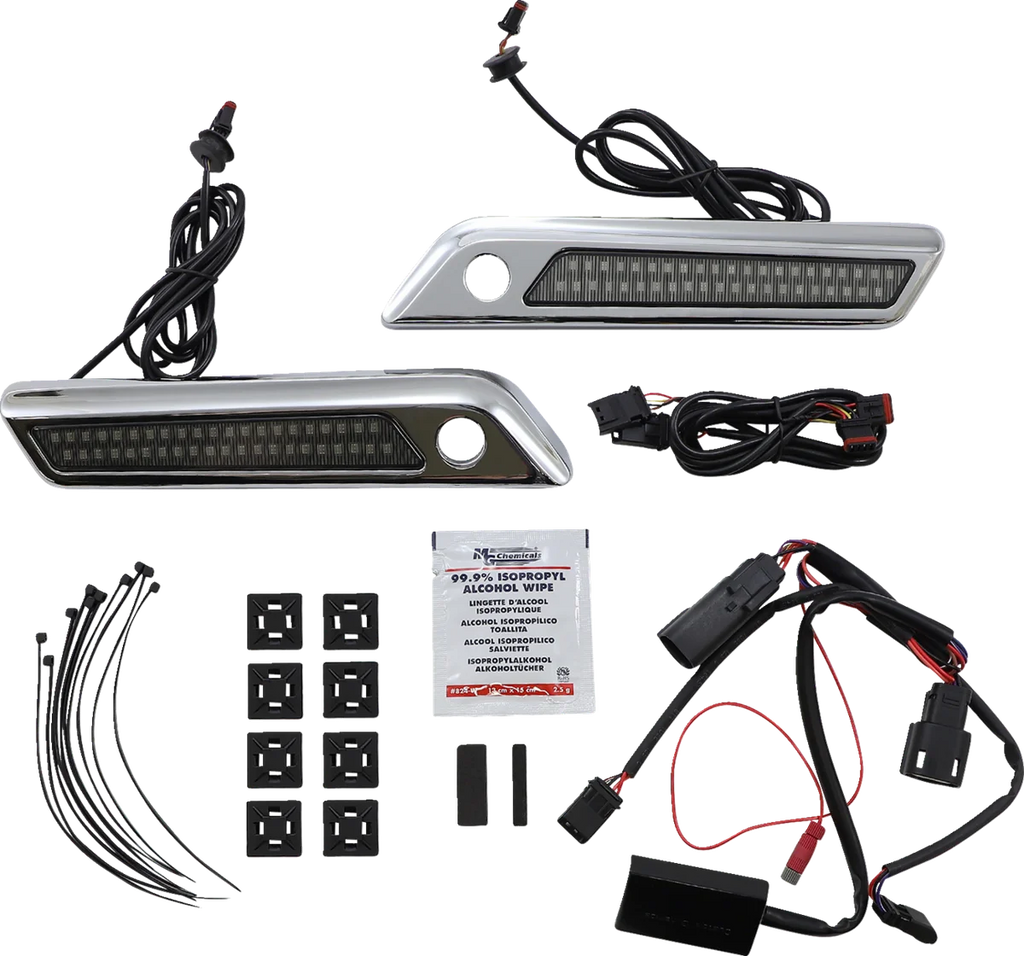 Custom Dynamics Latch Light - Saddlebag - Dual Color - Smoke - Chrome CD-SBL-DC-SC - Main Product View