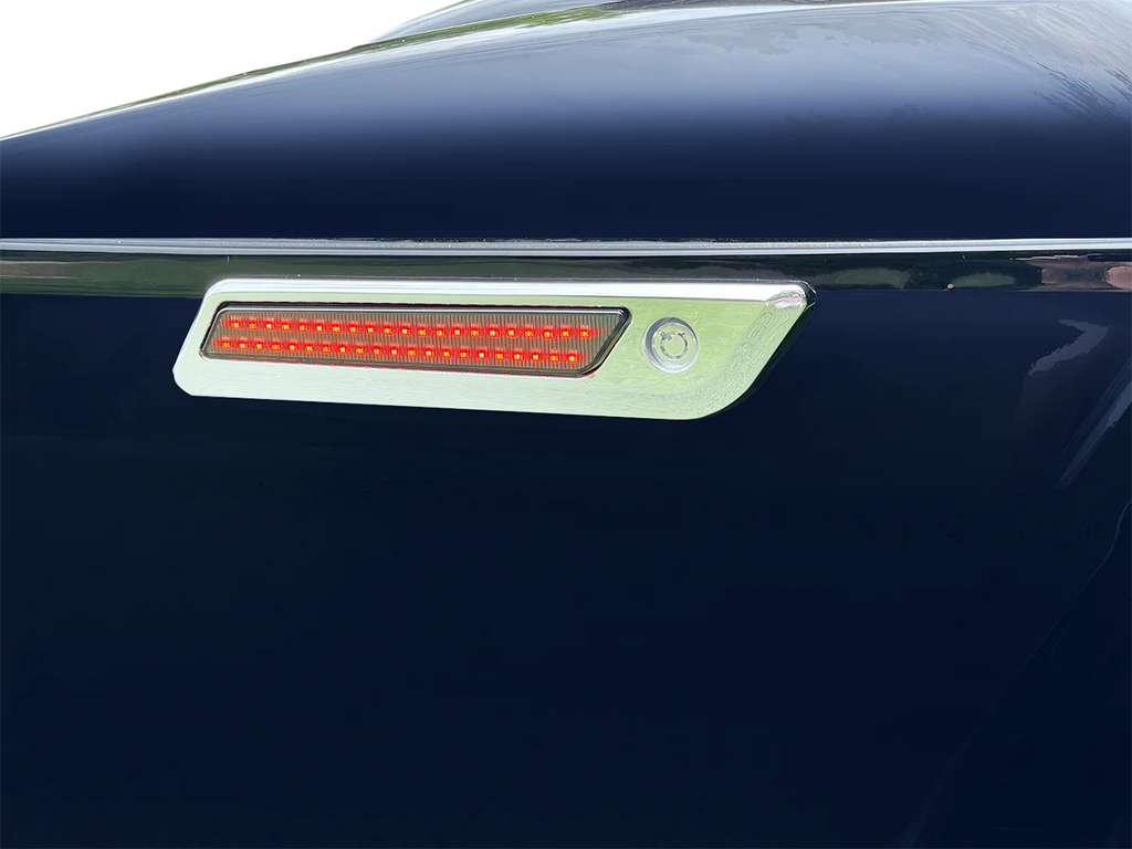 Custom Dynamics Latch Light - Saddlebag - Dual Color - Smoke - Chrome CD-SBL-DC-SC - Back View