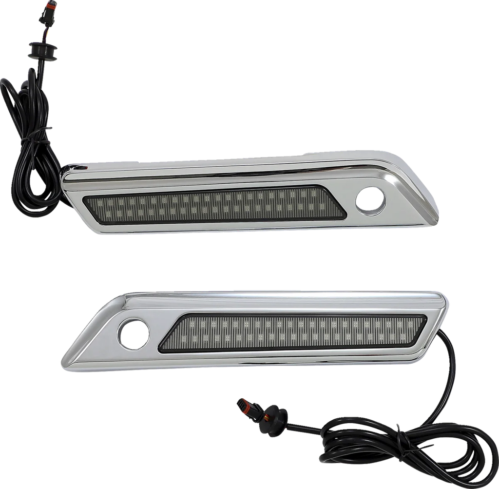Custom Dynamics Latch Light - Saddlebag - Dual Color - Smoke - Chrome CD-SBL-DC4-SC - Main Product View