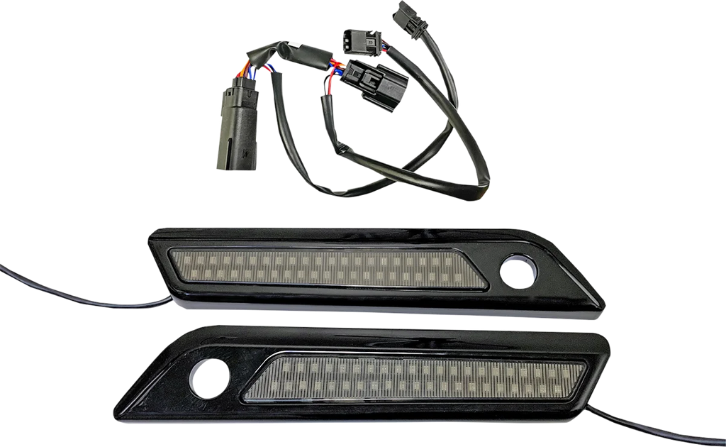 Custom Dynamics Latch Light - Saddlebag - Dual Color - Smoke - Chrome CD-SBL-DC4-SC - Detail View